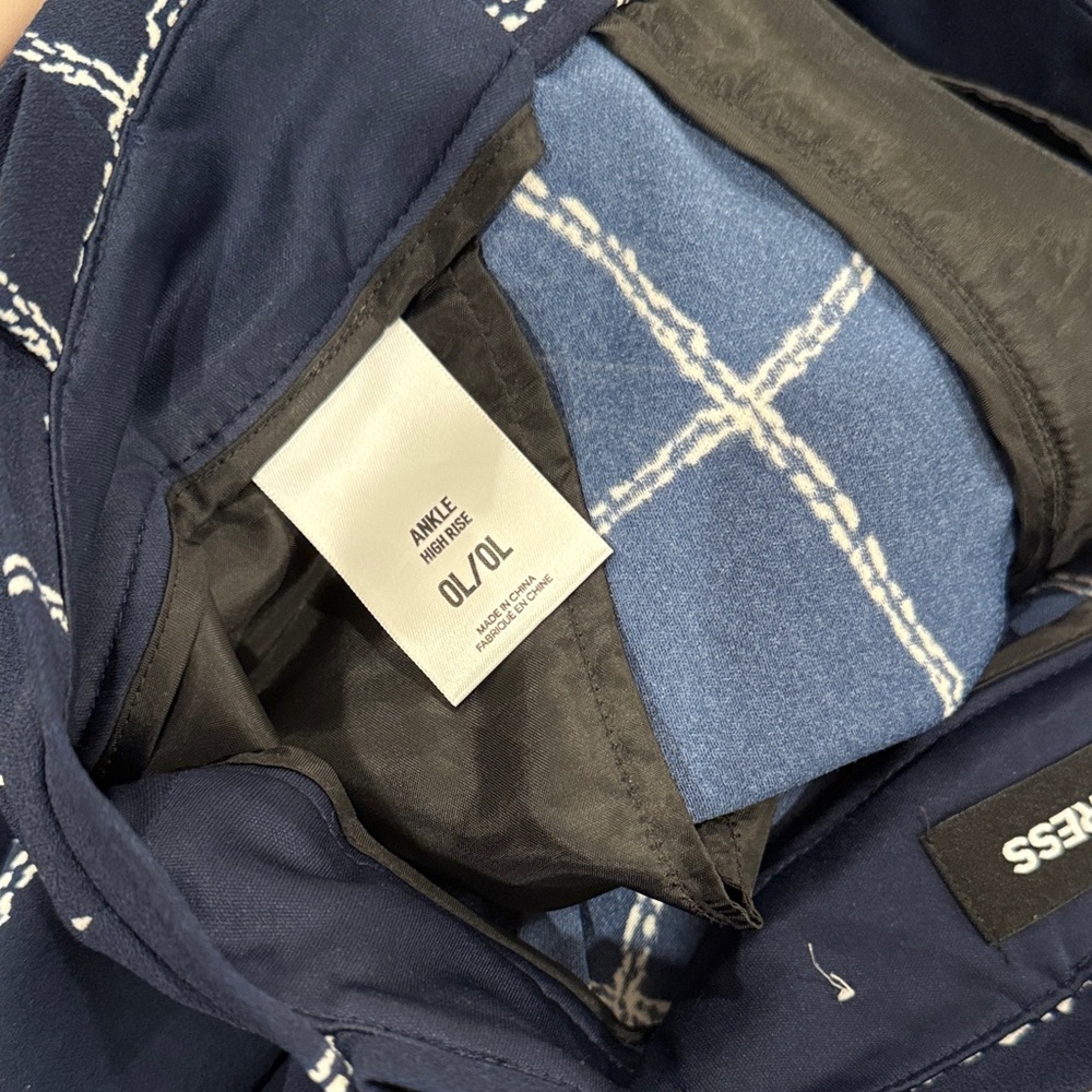 Express Navy And White Patterned Pants - image 5